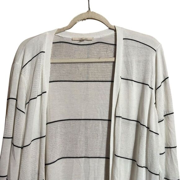 41 Hawthorn Stitch Fix Cardigan Womens 2X Multicolor Stripe Open Knit Sweater - Picture 2 of 9